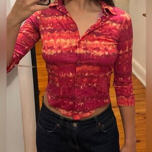 Vintage multicolor button up shirt Size small